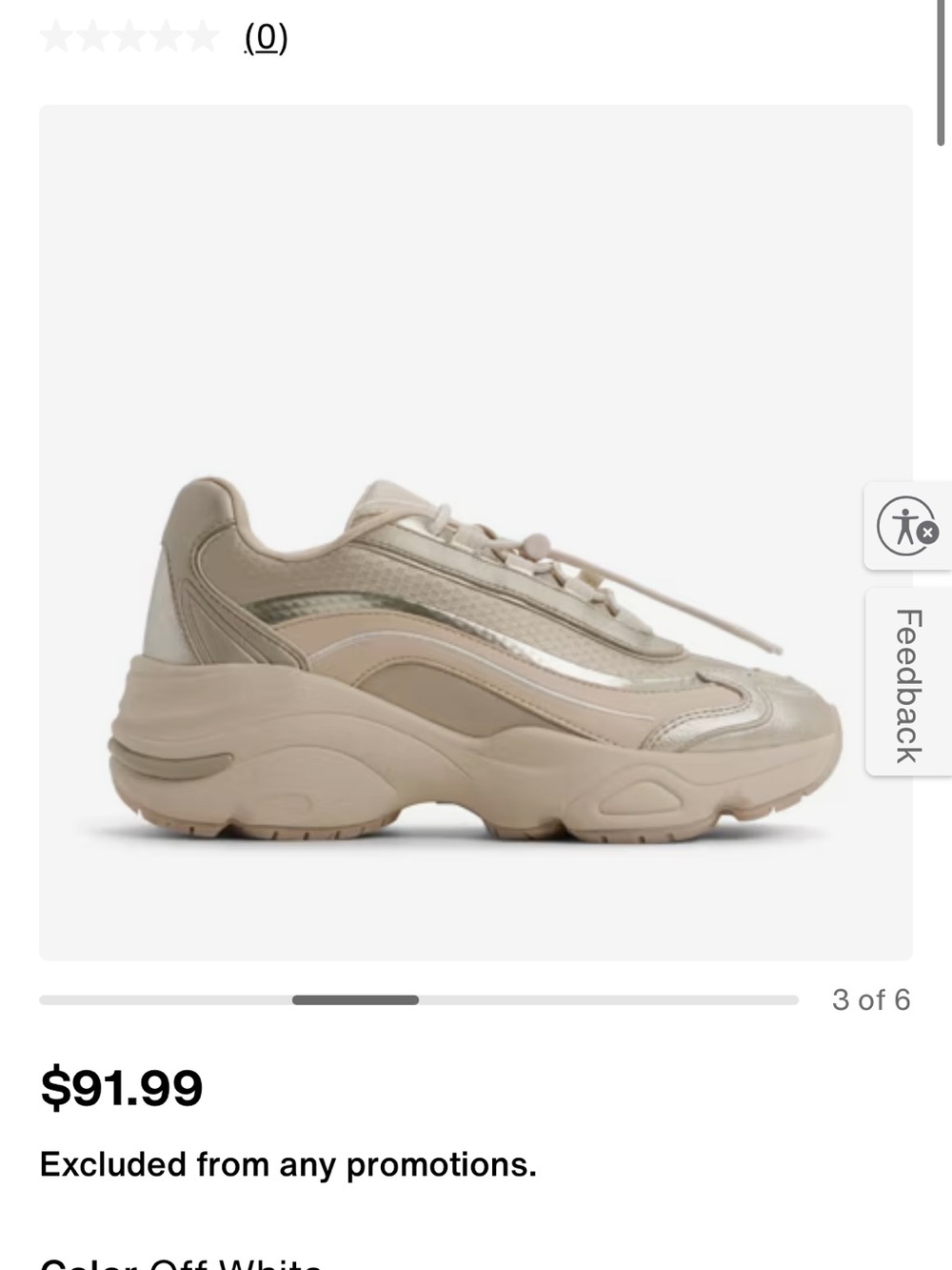 Aldo Women's Chunky Sneaker in Off-White and Beige